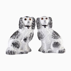 Mid-Century Staffordshire Dog Figurines, Set of 2