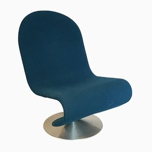 Turquoise-Blue Model 1-2-3 Lounge Chair by Verner Panton for Fritz Hansen, 1970s