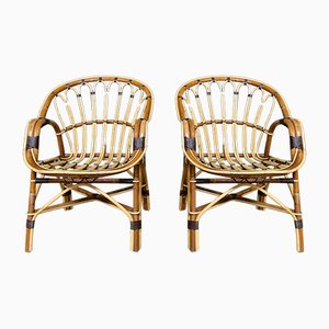 Chairs in Rattan, 1970s, Set of 2