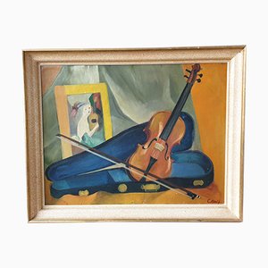 Still Life with Violin by C. Noël