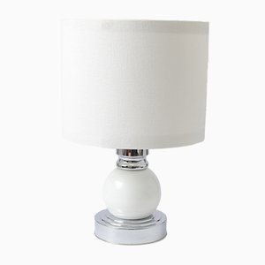 Vintage White and Chrome Table Lamp from Massive, 1970s