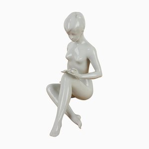 Mid-Century Sculpture of Nude Sitting Women from Royal Dux, 1960s