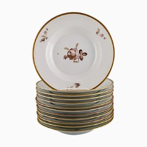 Assiettes Royal Copenhagen Marron, 1960s, Set de 12