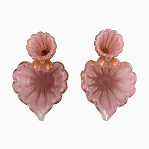 Schalen aus rosa Glas von Barovier und Toso, 2er Set