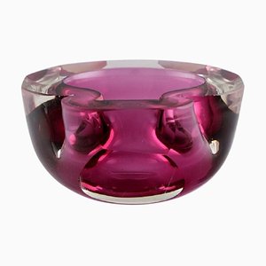 Murano Bowl in Pink Mouth Blown Art Glass, Italy, 1960s