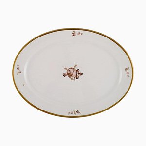 Oval Royal Copenhagen Brown Rose Serving Dish