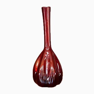 Vintage Ruby Red Art Glass Vase