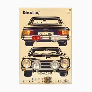 Wall Mounted Artwork with Car Lights Demonstrating Driving Instructions