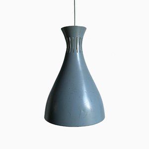 Vintage Danish Retro Pigeon Blue Pendant Lamp, 1960s