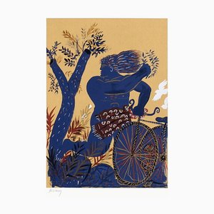 Alecos Fassianos, Dieu de l'Olympe (Barcelona), Screenprint