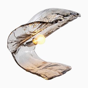 Oyster Table Lamp in Smoked Murano Glass in the style of Carlo Nason for Mazzega