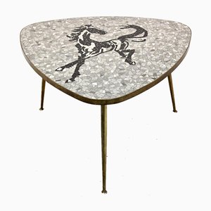 Mosaic and Brass Coffee or Side Table by Berthold Müller, 1960s