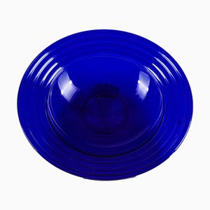 Blaue Schale aus Muranoglas, 1980er