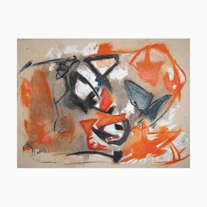 Giorgio Lo Fermo, arancione e nero, olio su tela, 2021