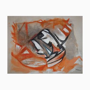 Giorgio Lo Fermo, Orange Spots, Huile sur Toile, 2021