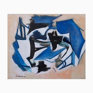 Giorgio Lo Fermo, azul y negro, óleo sobre lienzo, 2020