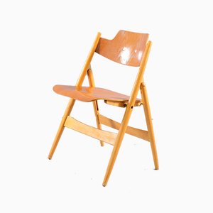 Beech Model SE18 Folding Chair by Egon Eiermann for Wilde+spieth, 1960s