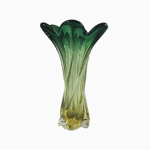 Mid-Century Twisted Murano Glass Vase