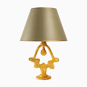 Lampada in bronzo dorato