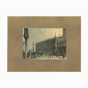 Francesco Zanin, Venedig, China Tinte, Aquarell und Tempera, 1877