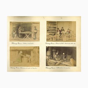 Stampa vintage etnografica, Giappone, annata, 1880/1890, set di 7