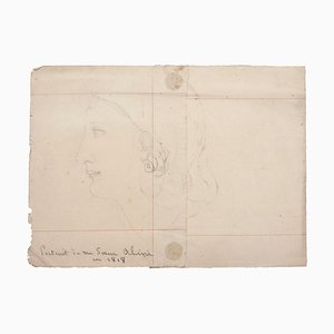 Desconocido, Profile of Woman, Pencil Drawing, 1818