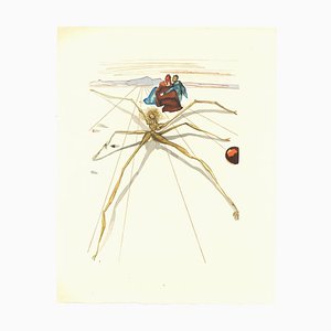 Salvador Dalí, Arachne, Holzschnitt Druck, 1963