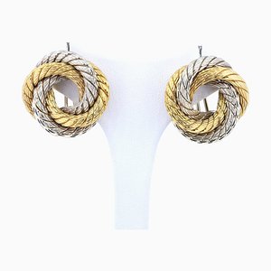 Pendientes vintage dorados de oro de 18k, años 60