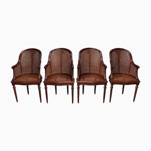 20th Century Louis XVI Mahogany Armchairs, Set of 4