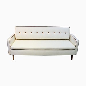 Sofa or Daybed in White Wool from Ire Möbler, Sweden, 1950s