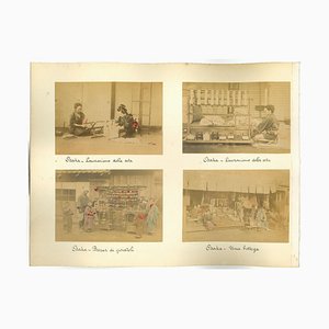 Fotos etnográficas japonesas antiguas desconocidas de Osaka, Albumen Prints, 1880/90