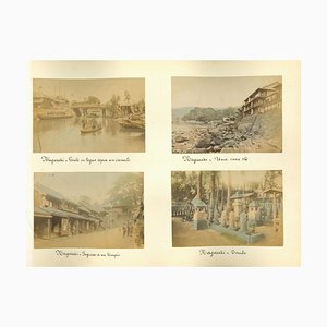 Fotos etnográficas japonesas desconocidas antiguas, Nagasaki, impresión de albúmina, década de 1880 y 1890. Juego de 8