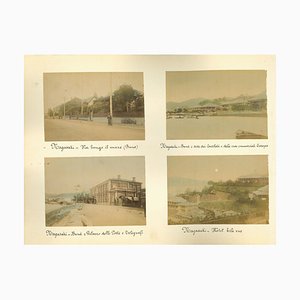 Sconosciuto, antiche vedute di Nagasaki, stampa all'albume, 1880-1890, set di 8
