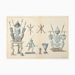 Desconocido, Equipment for Gladiators, litografía, siglo XIX