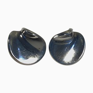 Sterling Silver Clip-On Earrings by Hans Hansen for Georg Jensen, Set of 2