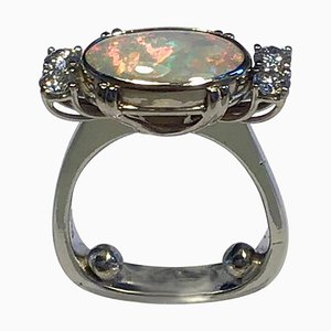 18 Karat Gold Ring Opalglas und Brillant von Georg Jensen