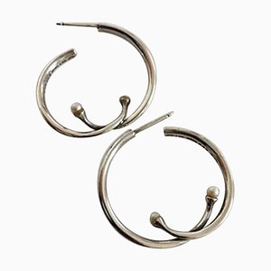 Sterling Silver & Pearl #288 Earrings by Torun for Georg Jensen, Set of 2