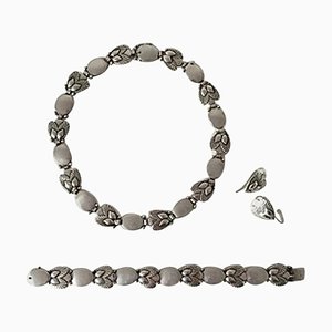 Sterling Silver Necklace, Bracelet & Earrings #94B Set from Georg Jensen
