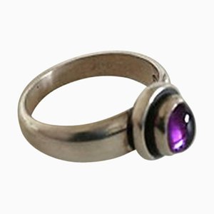 Sterling Silver Ring No. 46c with Amethyst from Georg Jensen