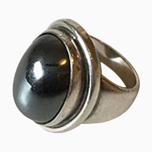 Sterling Silver Ring No 46a with Hematite from Georg Jensen