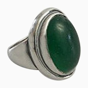 Grüner Ring aus Achat & Sterlingsilber # 46a von Georg Jensen