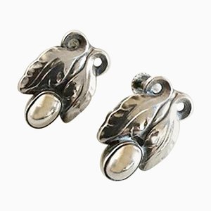 Sterling Silver #108 Earrings from Georg Jensen, Set of 2