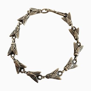 Hans Hansen Sterling Silver Bracelet with Fly Links