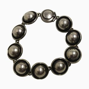 Sterling Silver Bracelet with Silver Stones by Niels Erik From