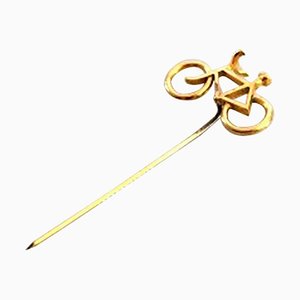 Gilded Brass Bicycle Pin Needle from Georg Jensen