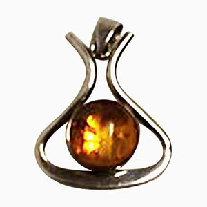 Sterling Silver Pendant with Amber by Niels Erik
