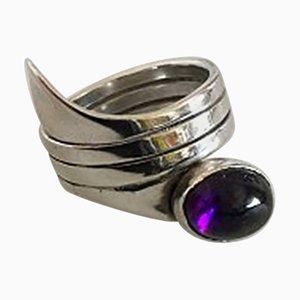 Sterling Silver Ring with Amethyst by Hans Hansen