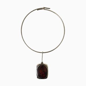 Necklace in Sterling Silver and Amber from Bent Knudsen