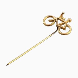 Gilded Brass Bicycle Pin Needle for Georg Jensen
