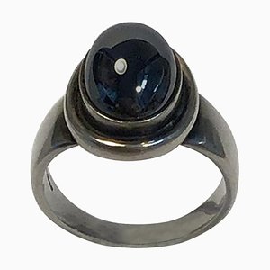 Ring aus Sterlingsilber mit grünem Stein Nr. 46 E von Georg Jensen
